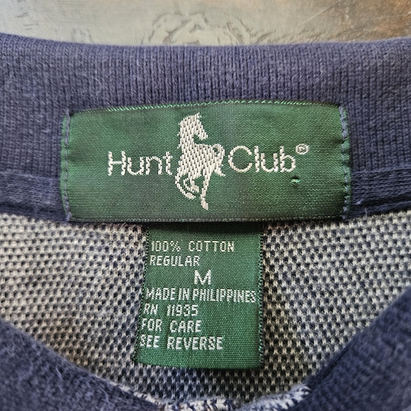 Vintage 90s Hunt Club Large Scale Check Polo Shirt Size Medium - Picture 4 of 4
